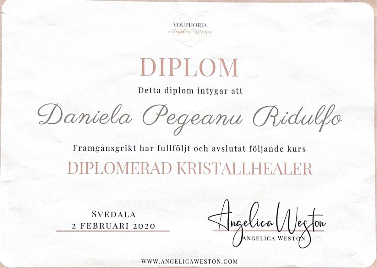 Diplom, Diplomerad Kristallhealer, Youphoria